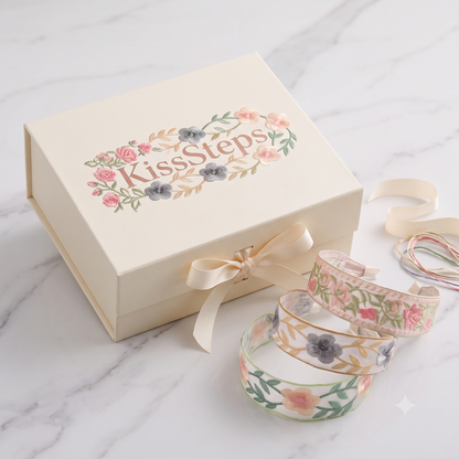 KissSteps™ Artisan Floral Embroidered Headband Set (3-Piece)